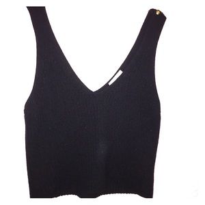 Knit Black Crop Top Tank